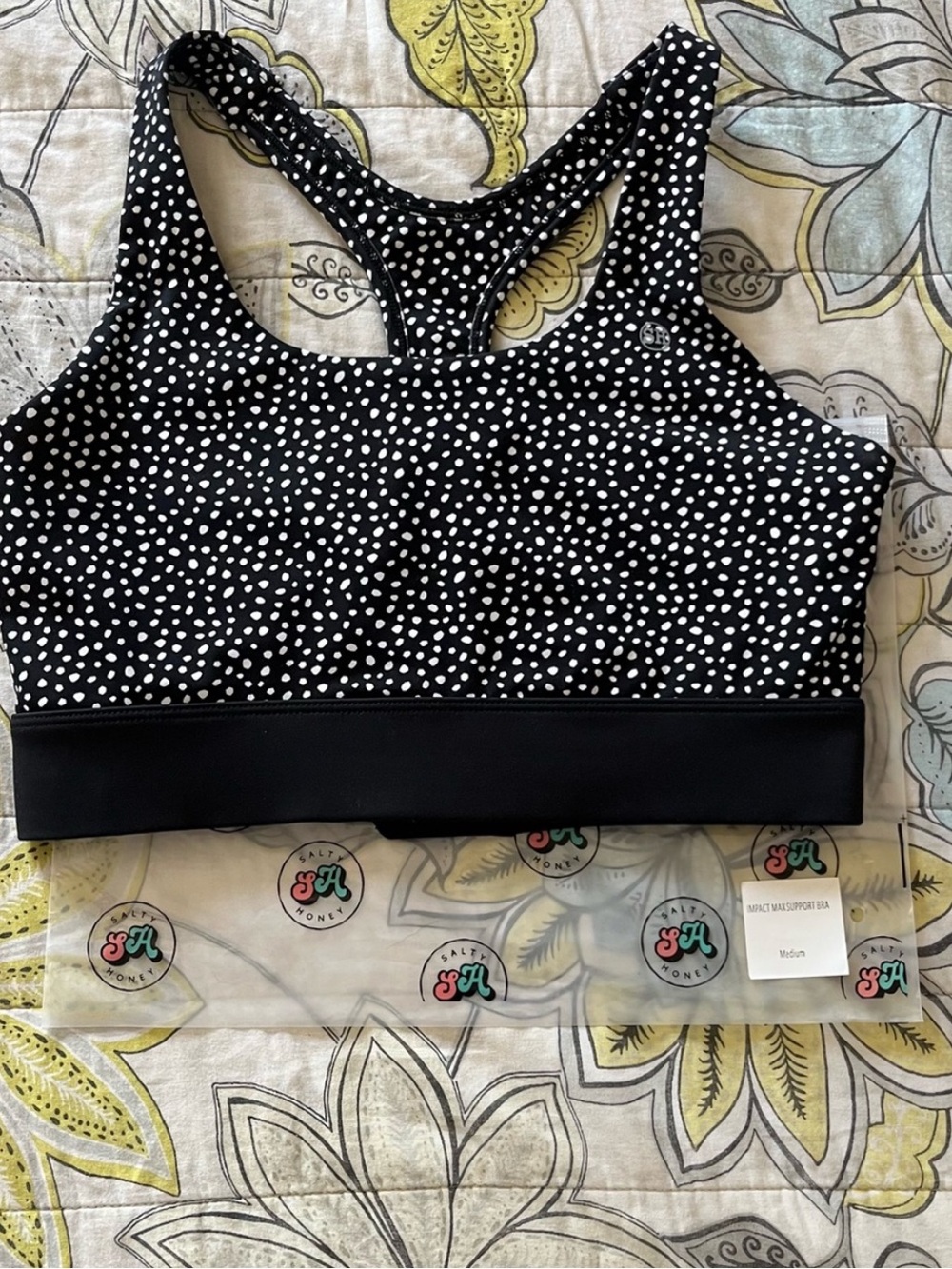 Salty Honey racer back sports bra, athletic leggings and balance shorts